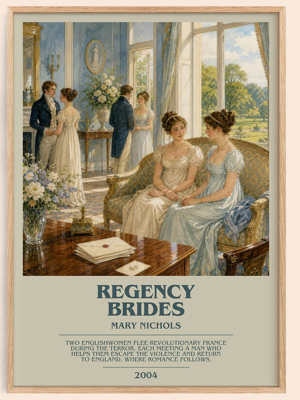 Regency Brides bookish book poster by Mary Nichols – framed literary art print