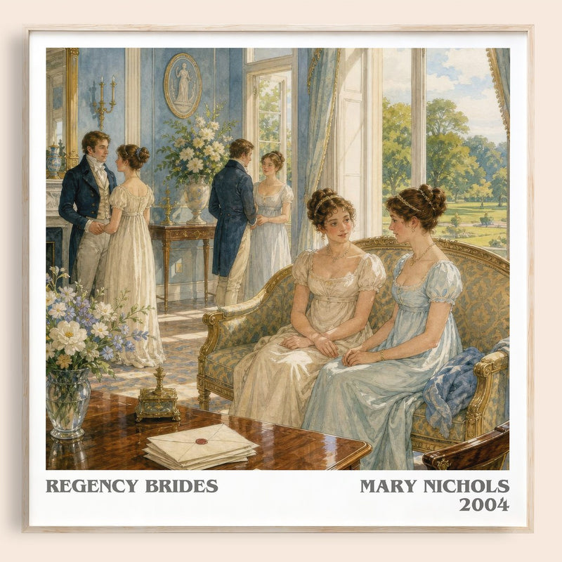 Regency Brides literary book poster by Mary Nichols – framed literary art print