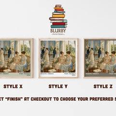 Regency Brides literary print in frame leaning in hallway – romance wall art