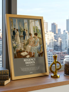 Regency Brides bookish print framed by window – literary home decor