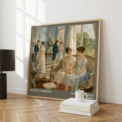 Regency Brides literary print framed by window – literary home decor