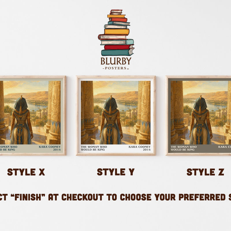 The Woman Who Would Be King literary print in frame leaning in hallway – non fiction wall art