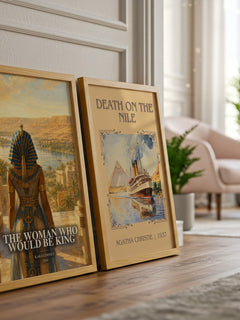 The Woman Who Would Be King watercolour print framed by window – literary home decor