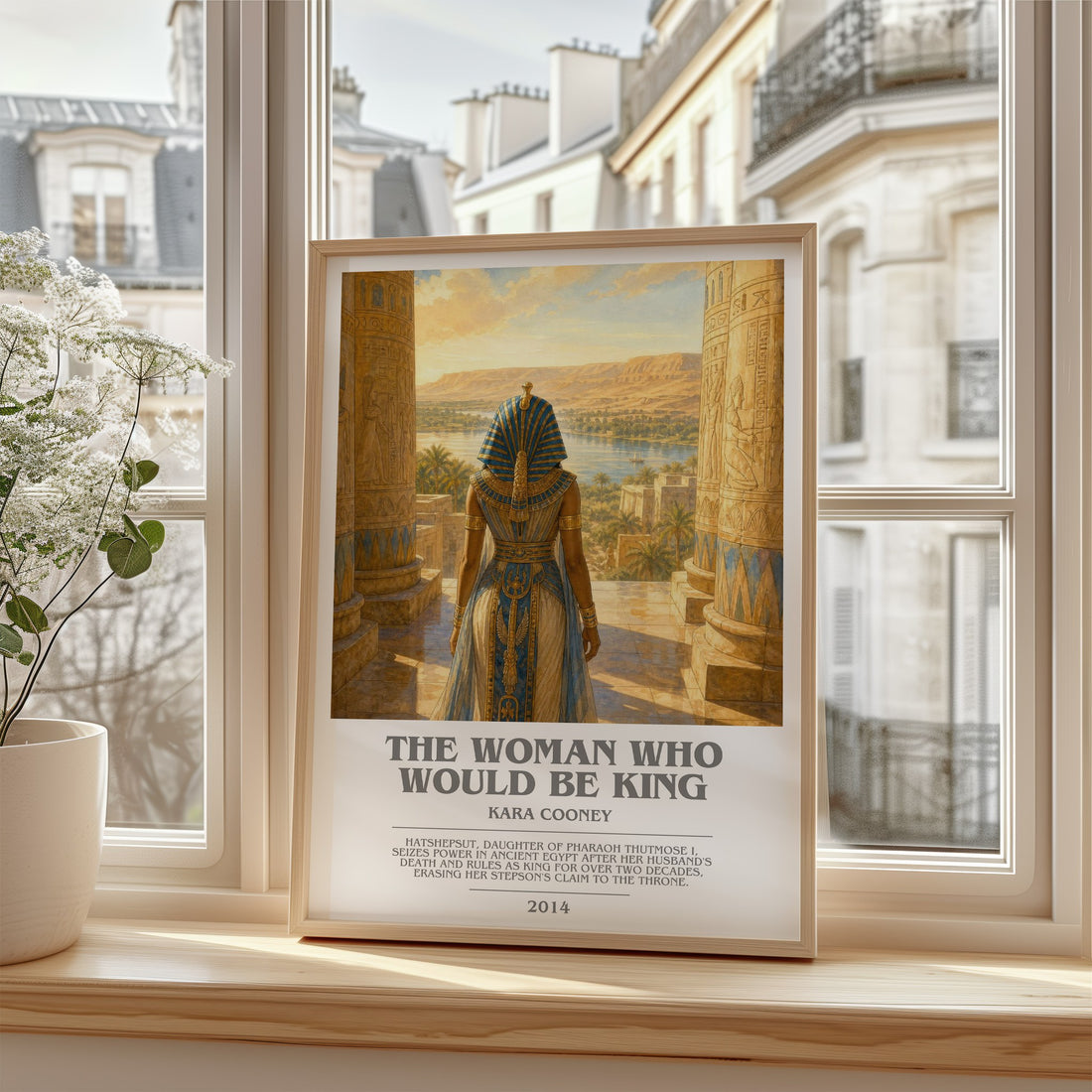The Woman Who Would Be King bookish poster colour and style options – Kara Cooney book art