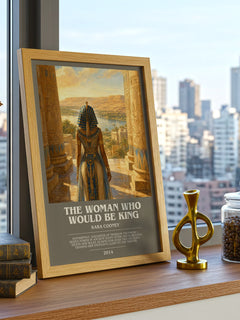 The Woman Who Would Be King bookish print framed by window – literary home decor