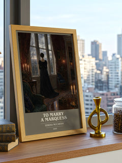 To Marry a Marquess book cover print framed by window – literary home decor