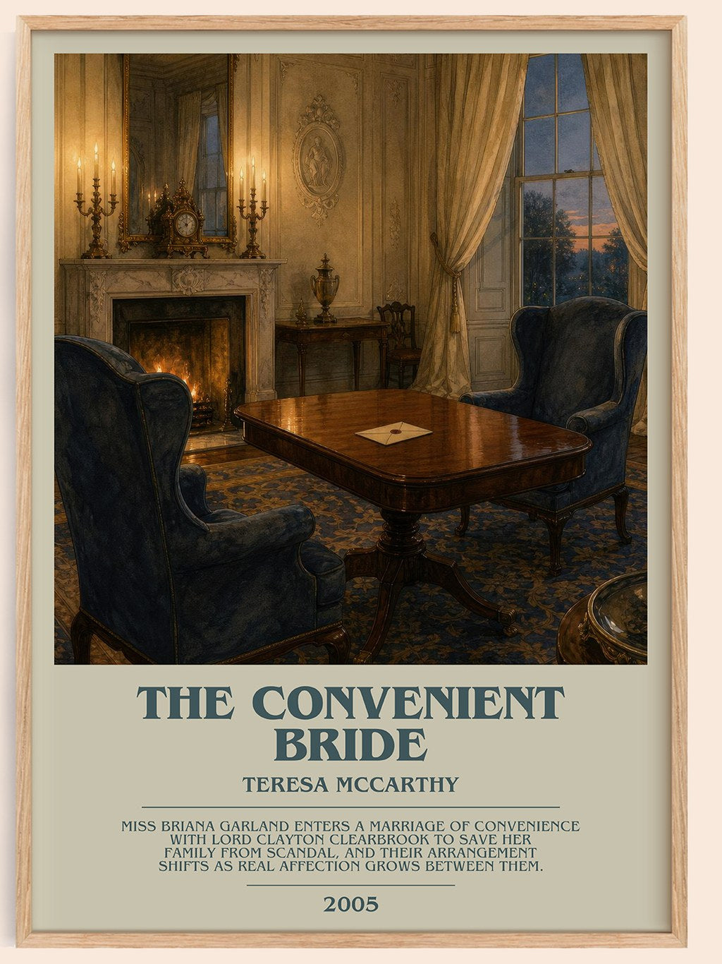 The Convenient Bride bookish book poster by Teresa McCarthy – framed literary art print