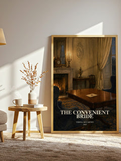 The Convenient Bride watercolour print in frame leaning in hallway – romance wall art