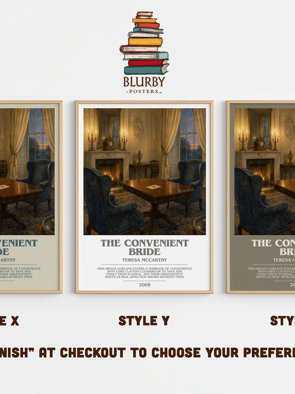 The Convenient Bride bookish print in frame leaning in hallway – romance wall art