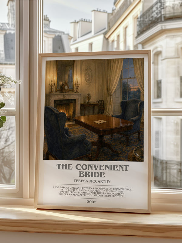 The Convenient Bride bookish poster colour and style options – Teresa McCarthy book art