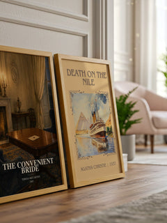 The Convenient Bride watercolour print framed by window – literary home decor