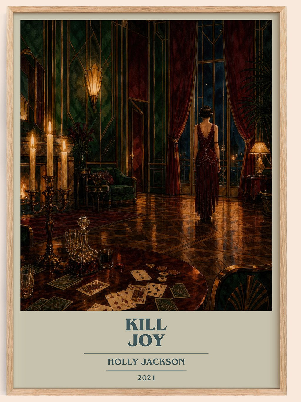Kill Joy book cover book poster by Holly Jackson – framed literary art print