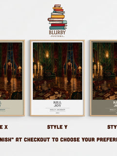 Kill Joy book cover print in frame leaning in hallway – thriller wall art