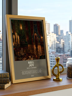 Kill Joy bookish print framed by window – literary home decor