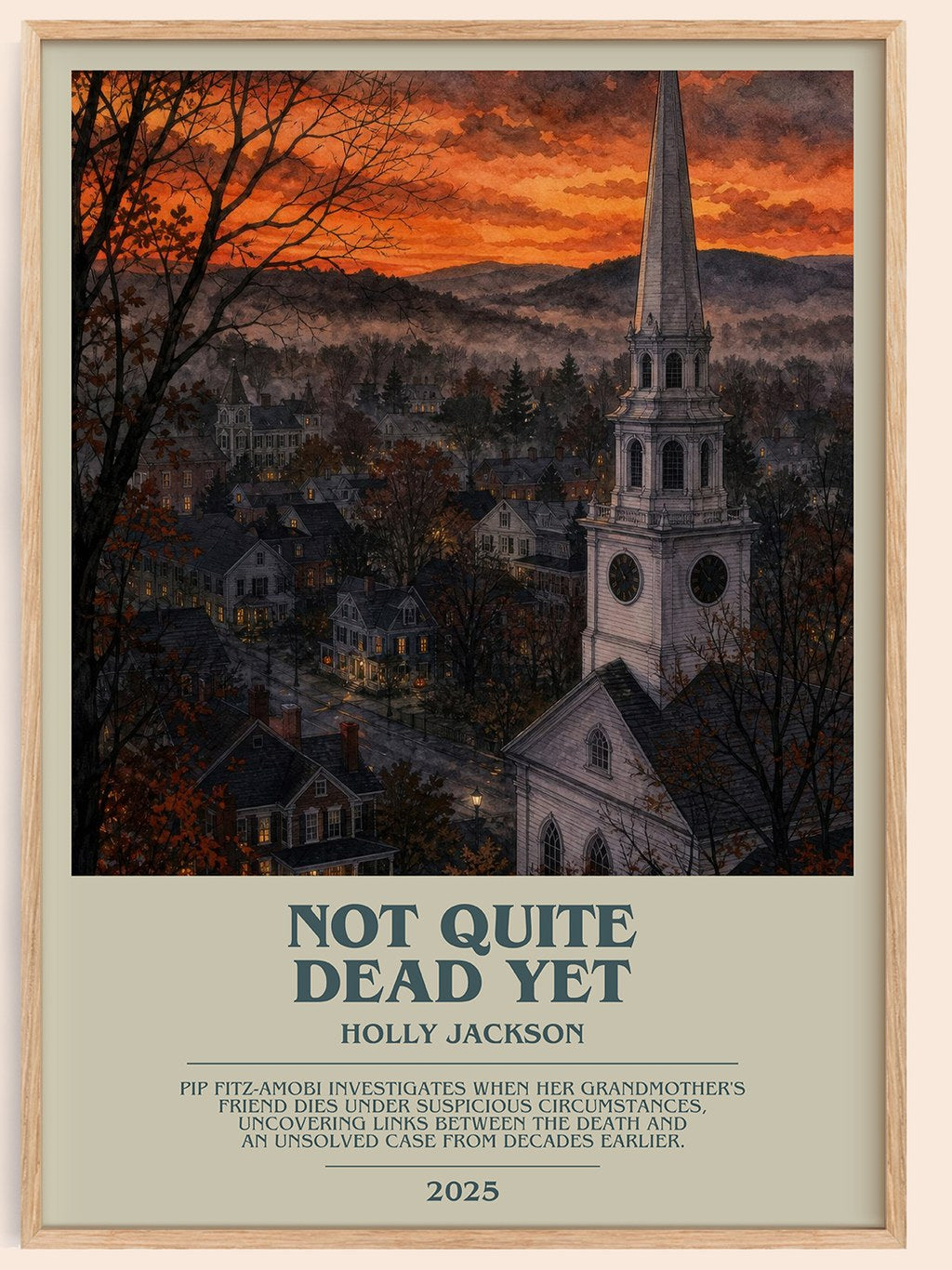 Not Quite Dead Yet bookish book poster by Holly Jackson – framed literary art print