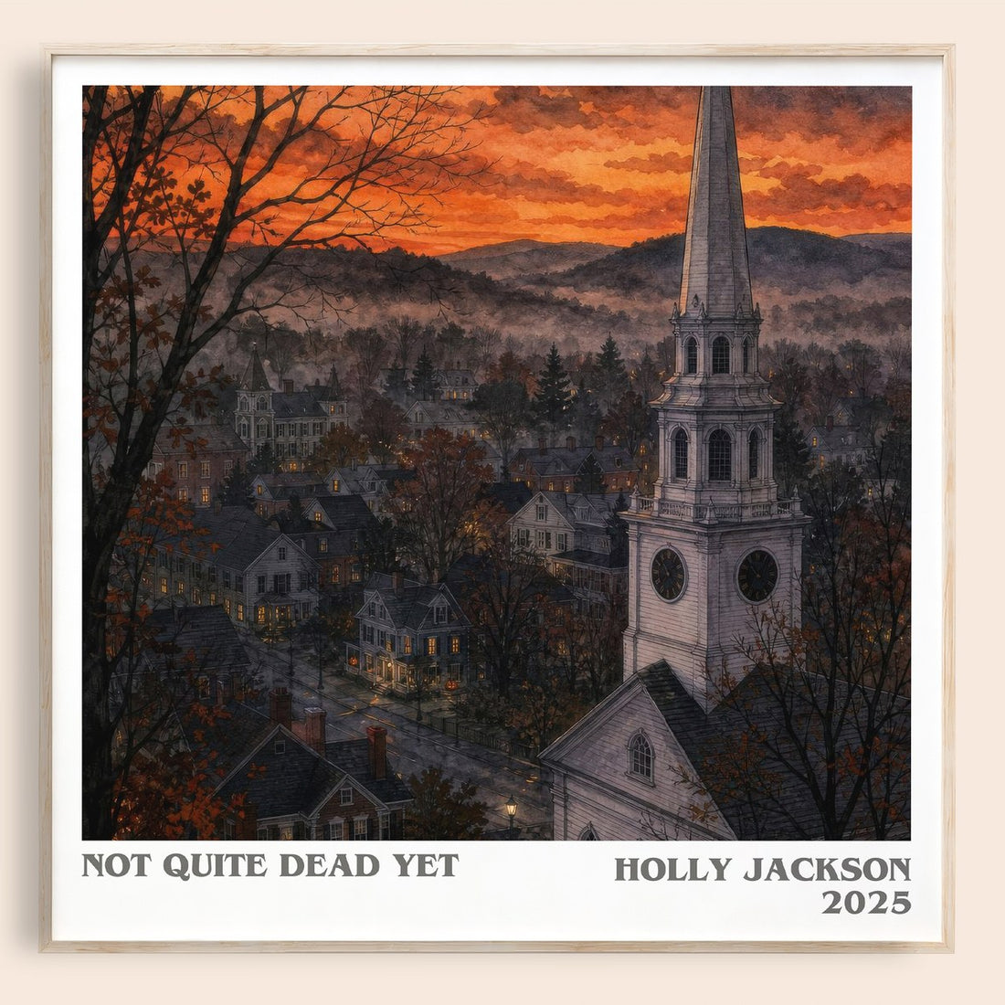 Not Quite Dead Yet literary book poster by Holly Jackson – framed literary art print