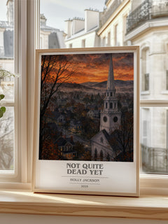 Not Quite Dead Yet book cover poster colour and style options – Holly Jackson book art