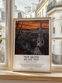 Not Quite Dead Yet bookish poster colour and style options – Holly Jackson book art