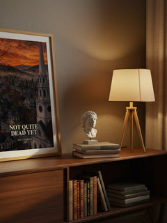 Not Quite Dead Yet watercolour print on bookshelf – Holly Jackson fan gift