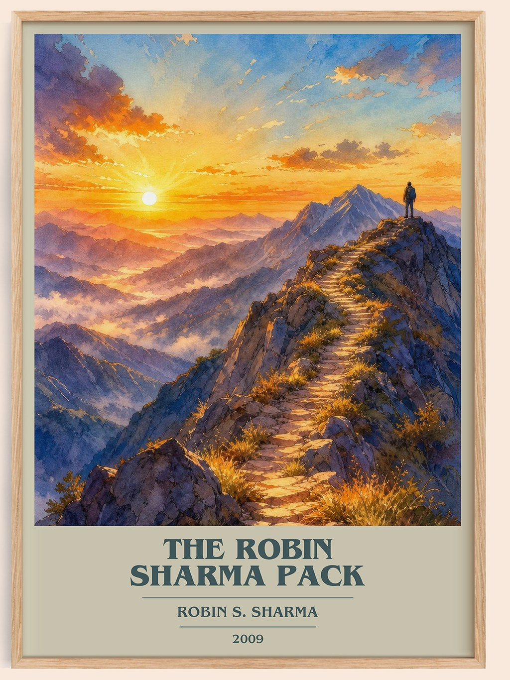 The Robin Sharma pack book cover book poster by Robin S. Sharma – framed literary art print