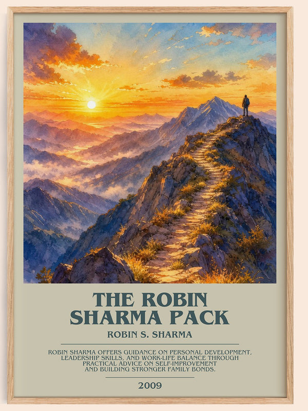 The Robin Sharma pack bookish book poster by Robin S. Sharma – framed literary art print