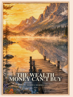 The Wealth Money Can't Buy watercolour book poster by Robin S. Sharma – framed literary art print