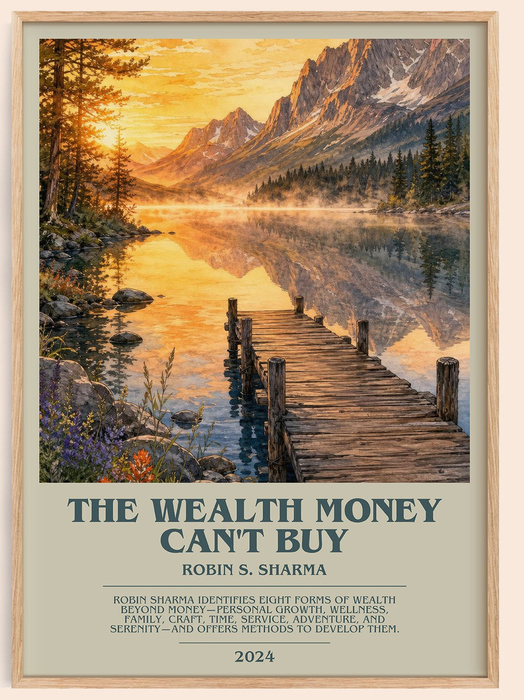 The Wealth Money Can't Buy bookish book poster by Robin S. Sharma – framed literary art print