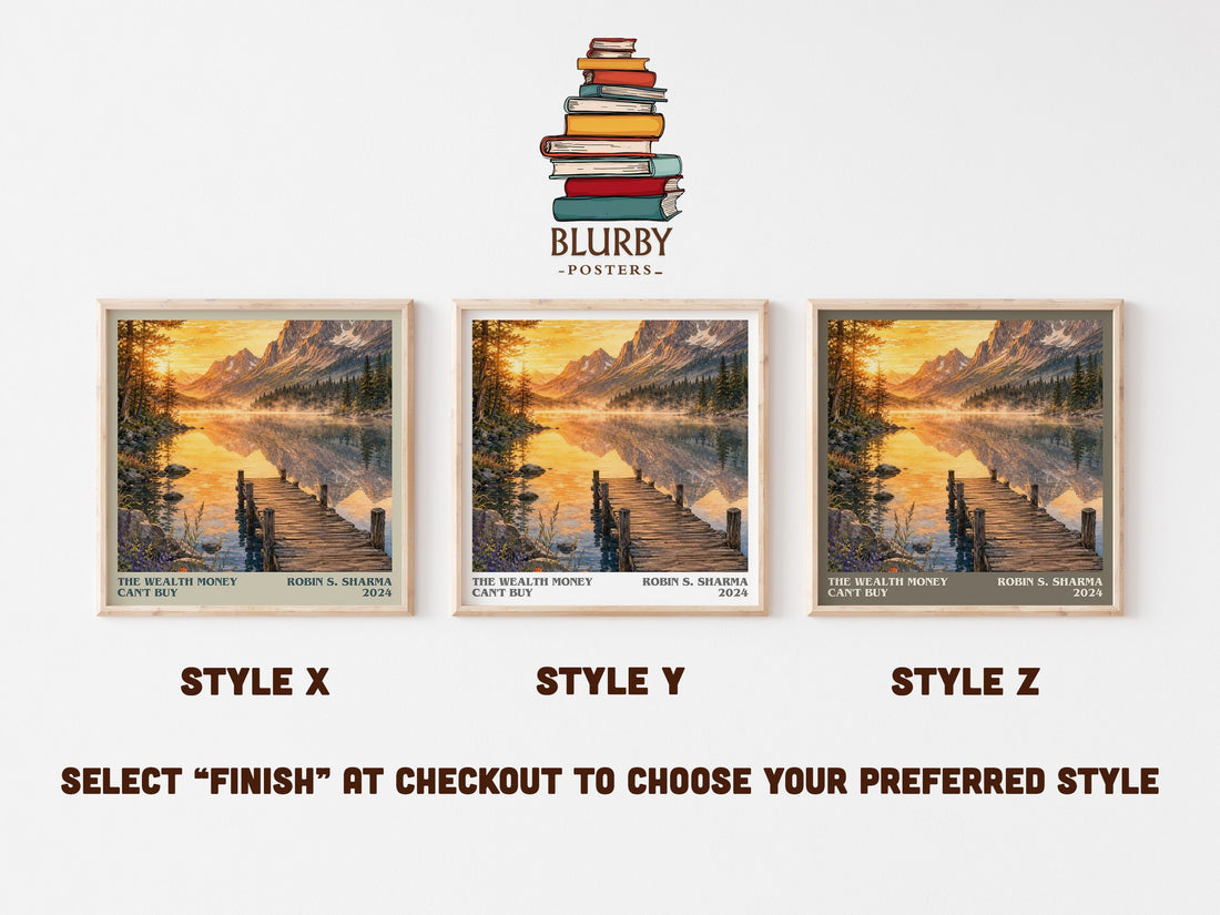 The Wealth Money Can't Buy literary print in frame leaning in hallway – non fiction wall art (mockup)