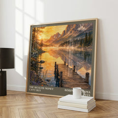 The Wealth Money Can't Buy literary print framed by window – literary home decor