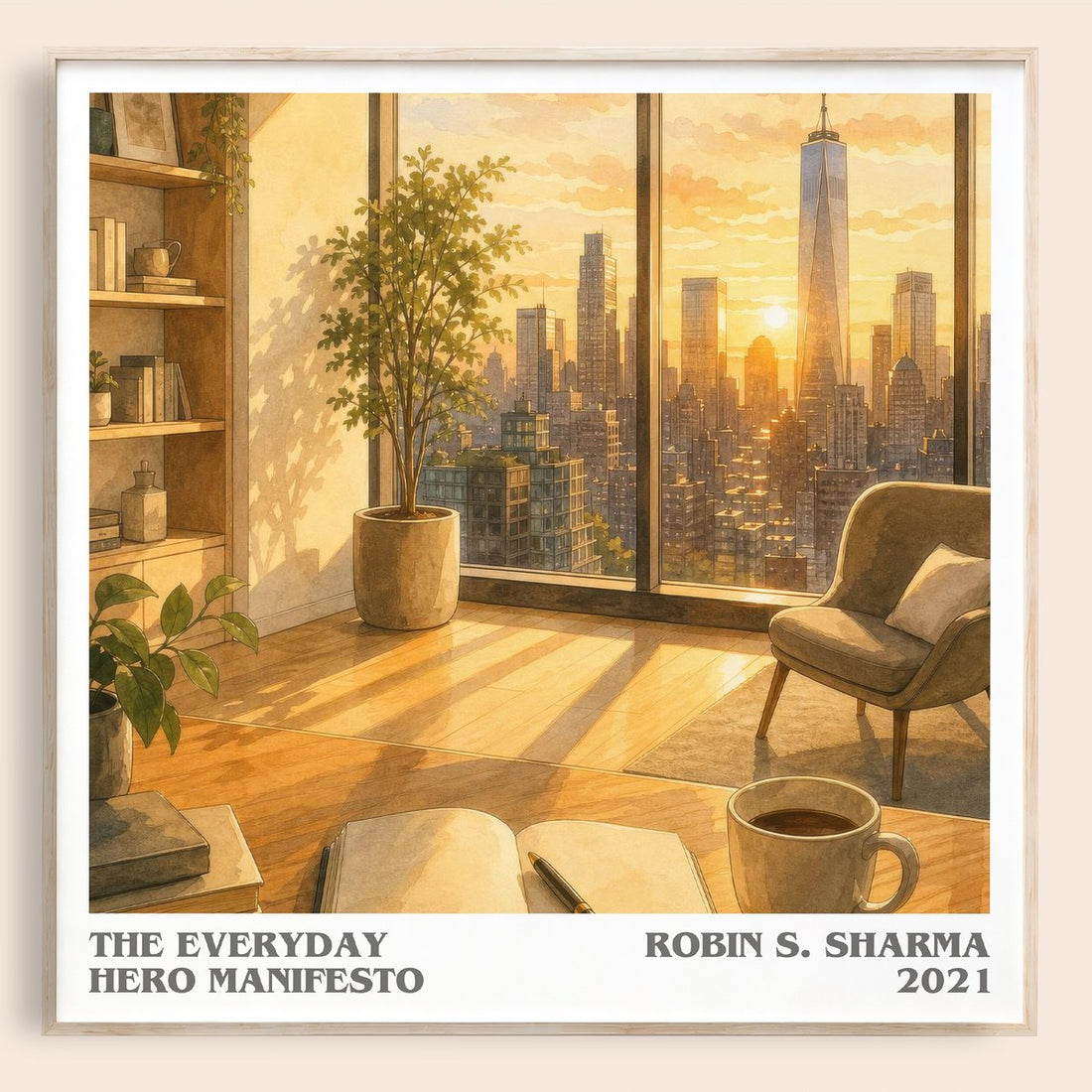 The Everyday Hero Manifesto literary book poster by Robin S. Sharma – framed literary art print