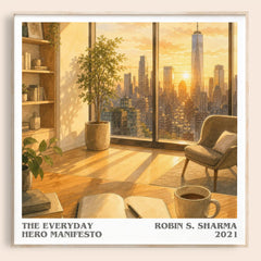 The Everyday Hero Manifesto literary book poster by Robin S. Sharma – framed literary art print