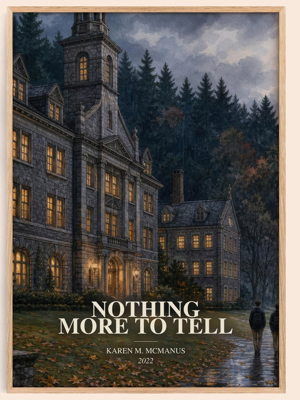 Nothing More to Tell watercolour book poster by Karen M. McManus – framed literary art print