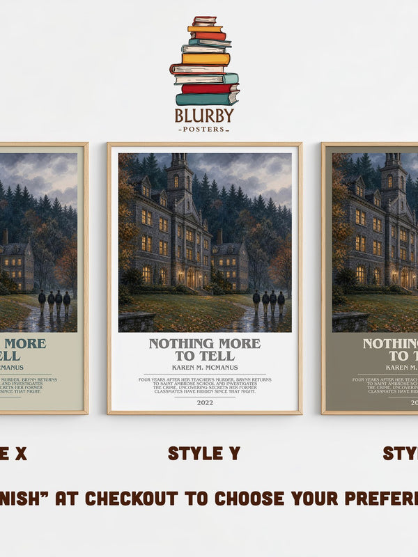 Nothing More to Tell bookish print in frame leaning in hallway – young adult wall art