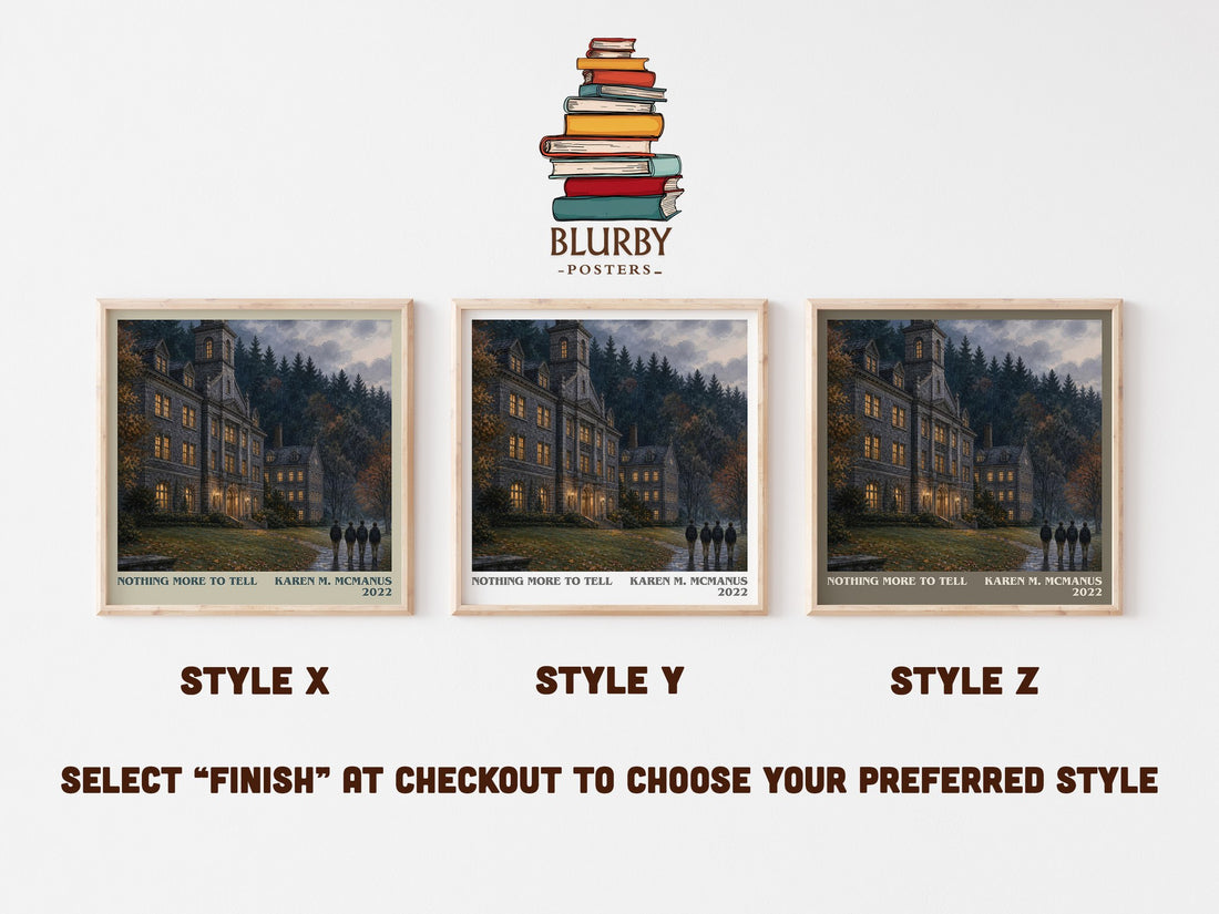 Nothing More to Tell literary print in frame leaning in hallway – young adult wall art (mockup)