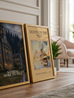 Nothing More to Tell watercolour print framed by window – literary home decor