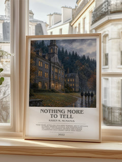 Nothing More to Tell bookish poster colour and style options – Karen M. McManus book art