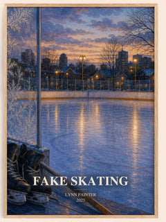 Fake Skating watercolour book poster by Lynn Painter – framed literary art print
