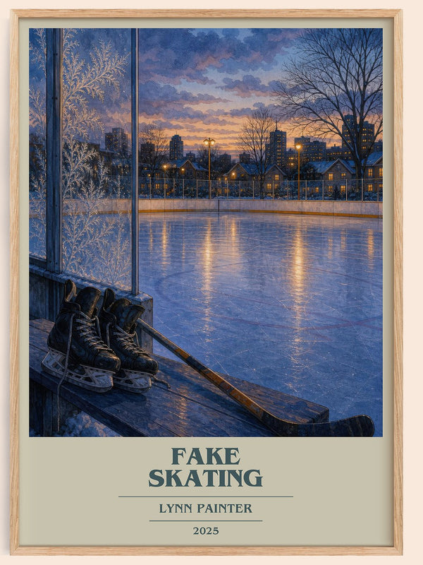 Fake Skating book cover book poster by Lynn Painter – framed literary art print