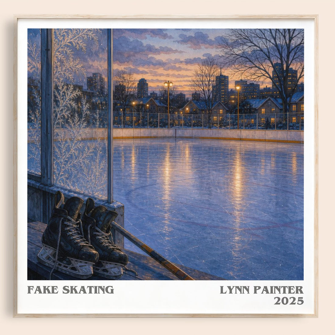 Fake Skating literary book poster by Lynn Painter – framed literary art print
