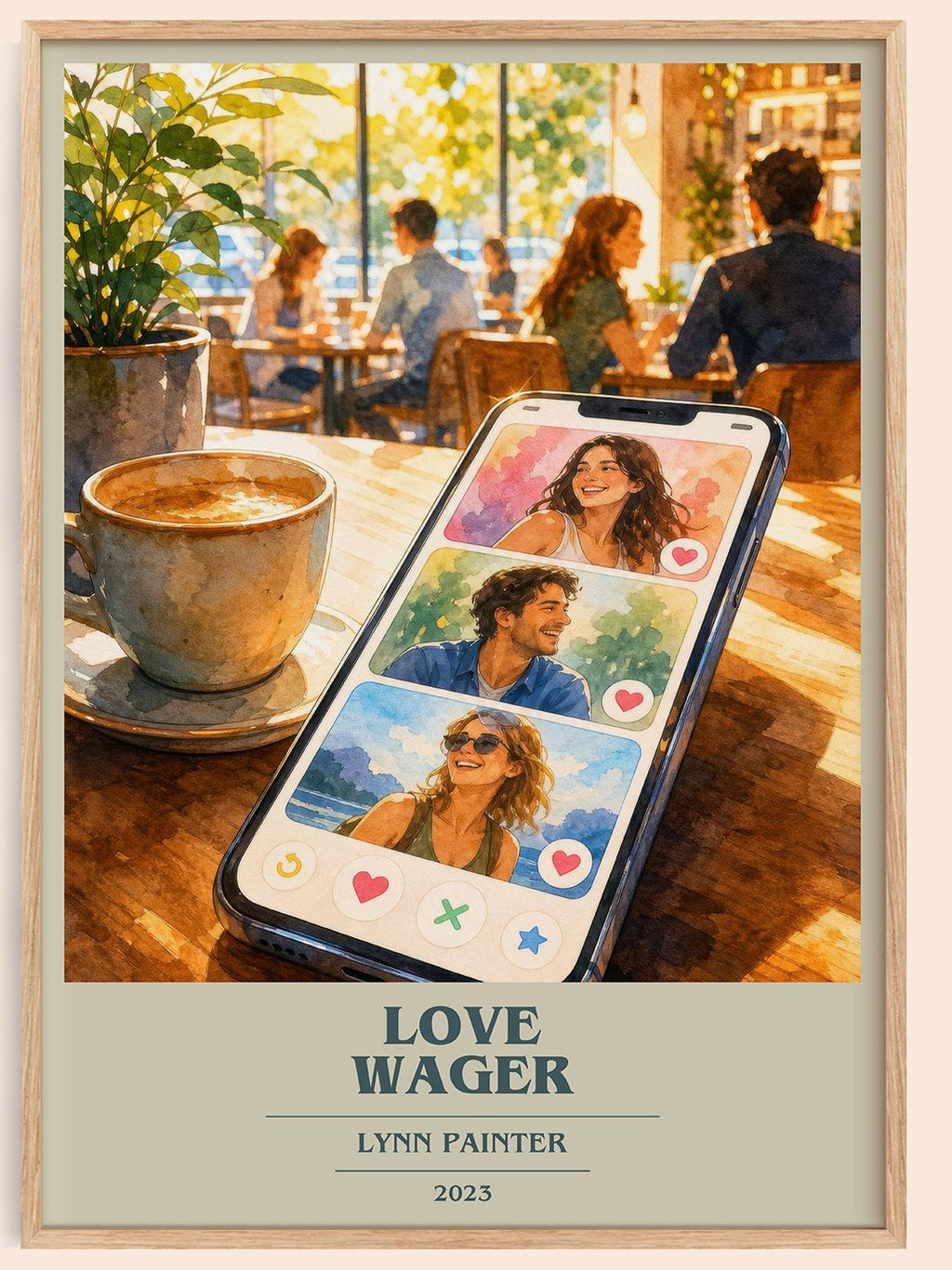 Love Wager book cover book poster by Lynn Painter – framed literary art print