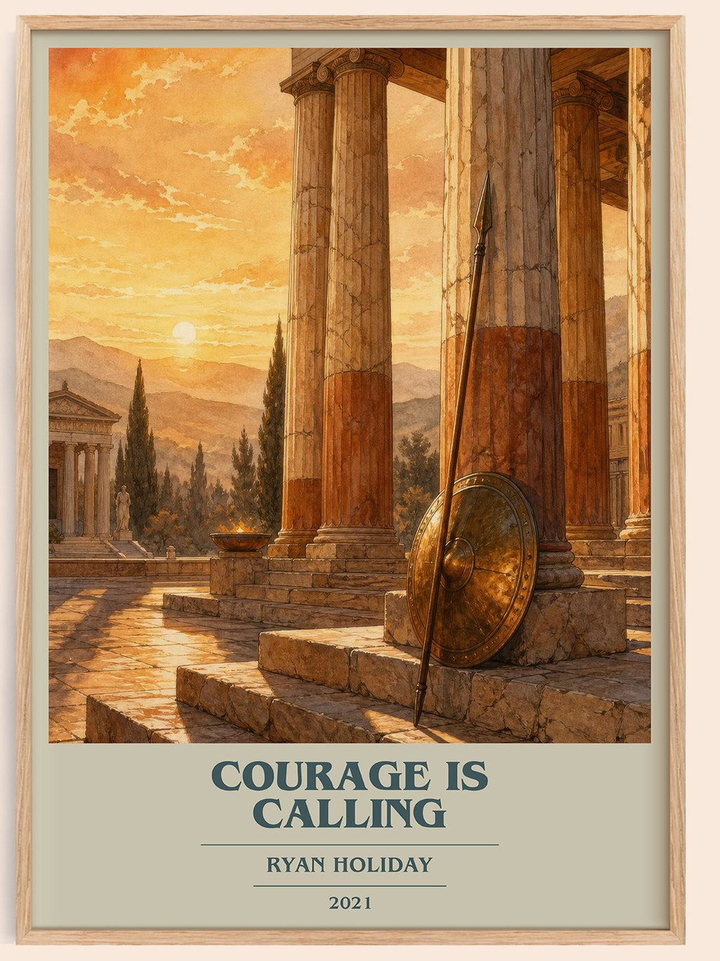 Courage Is Calling book cover book poster by Ryan Holiday – framed literary art print