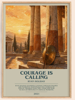 Courage Is Calling bookish book poster by Ryan Holiday – framed literary art print