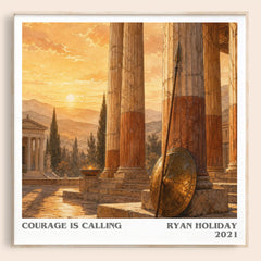 Courage Is Calling literary book poster by Ryan Holiday – framed literary art print