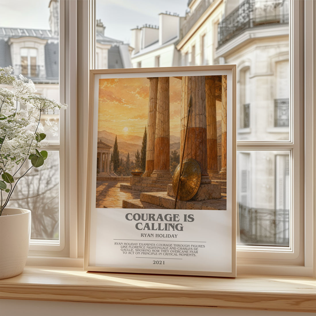 Courage Is Calling bookish poster colour and style options – Ryan Holiday book art