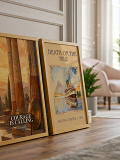 Courage Is Calling watercolour print framed by window – literary home decor