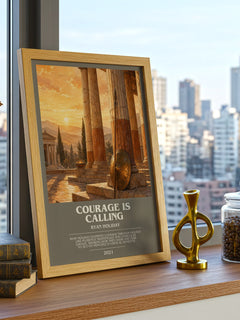 Courage Is Calling bookish print framed by window – literary home decor