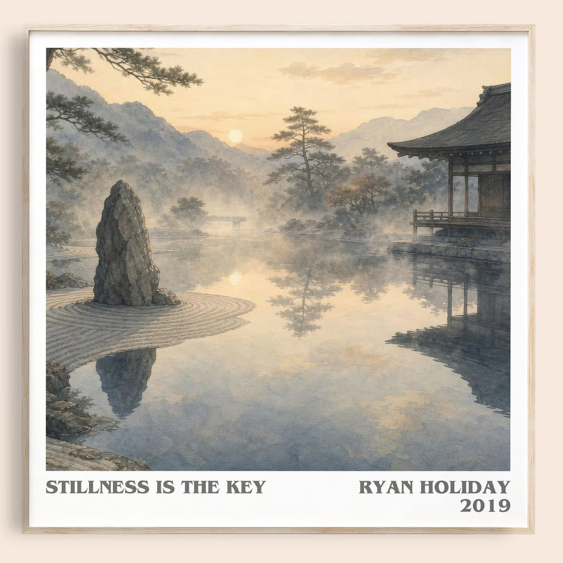 Stillness Is the Key literary book poster by Ryan Holiday – framed literary art print