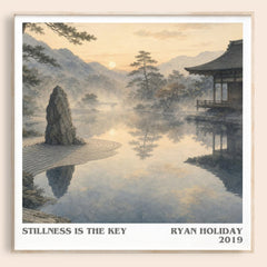 Stillness Is the Key literary book poster by Ryan Holiday – framed literary art print