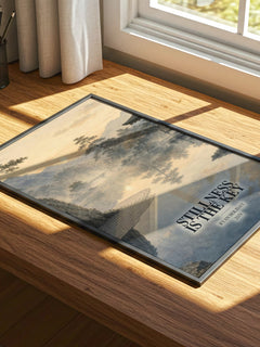 Stillness Is the Key watercolour book poster framed on wall – philosophy wall art