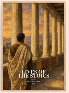 Lives of the Stoics watercolour book poster by Ryan Holiday – framed literary art print